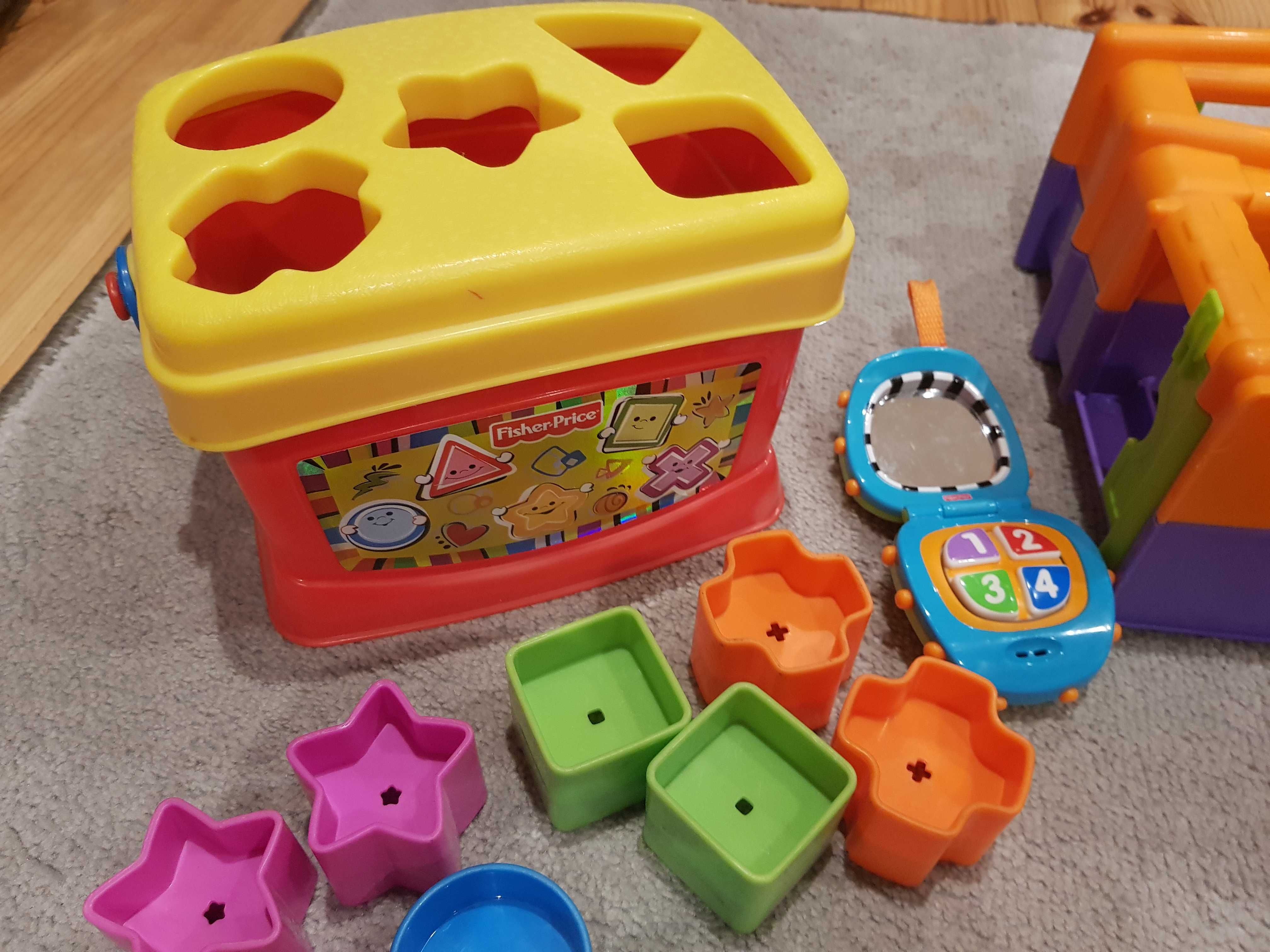 Zestaw Fisher Price wesoły pociąg zjeżdżalnia auta interaktywne