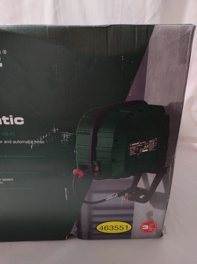 Kompresor wiszący z automatycznym wężem PKS 1100 W Parkside