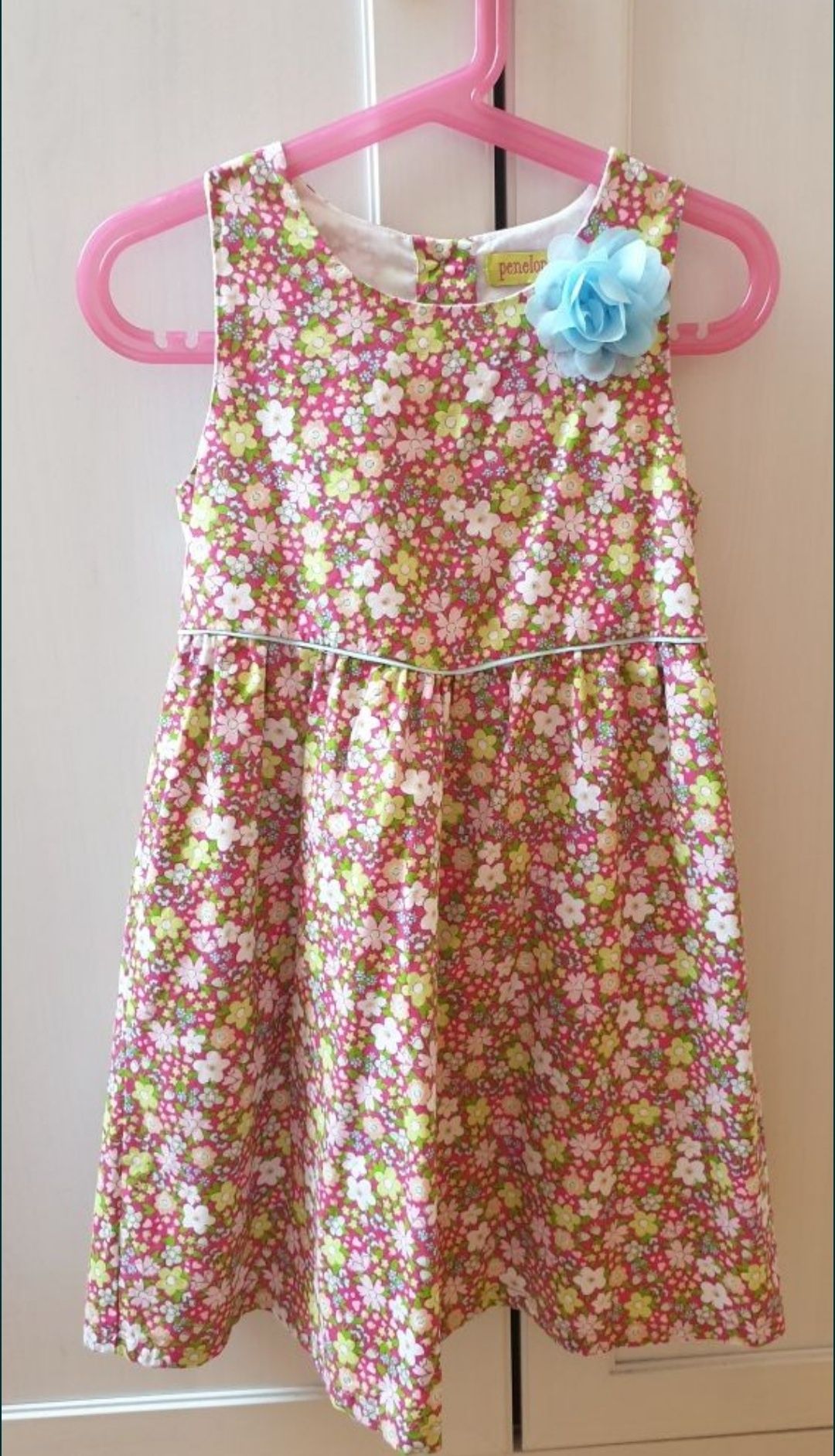 Śliczna letnia sukienka/sukieneczka w kwiatki Penelope Mack r.110-116