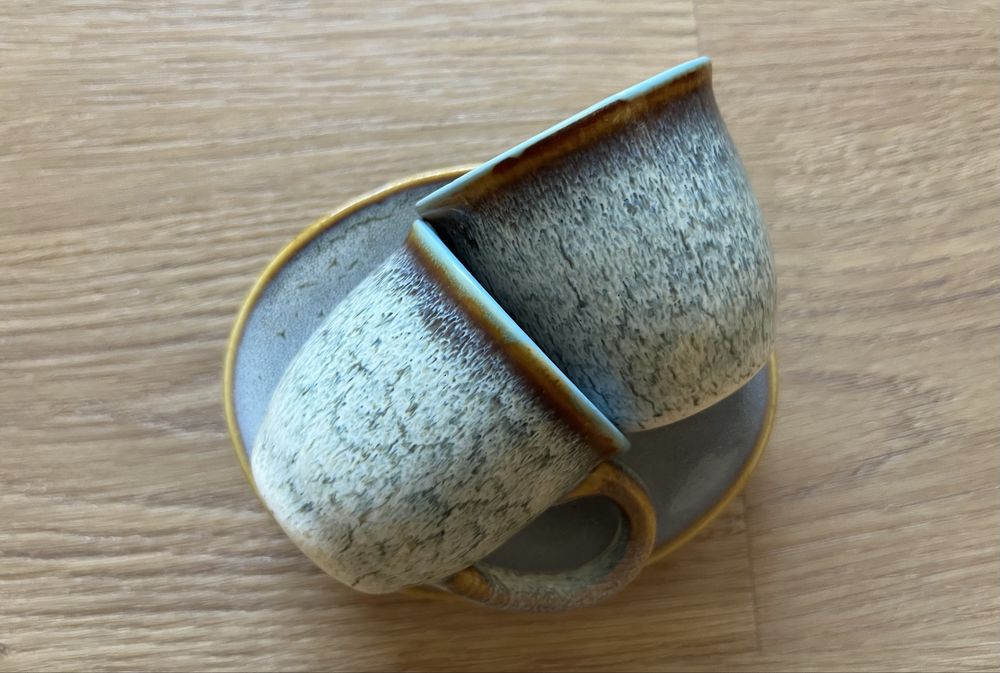 Conjunto de 2 chavenas de cafe tons de azul