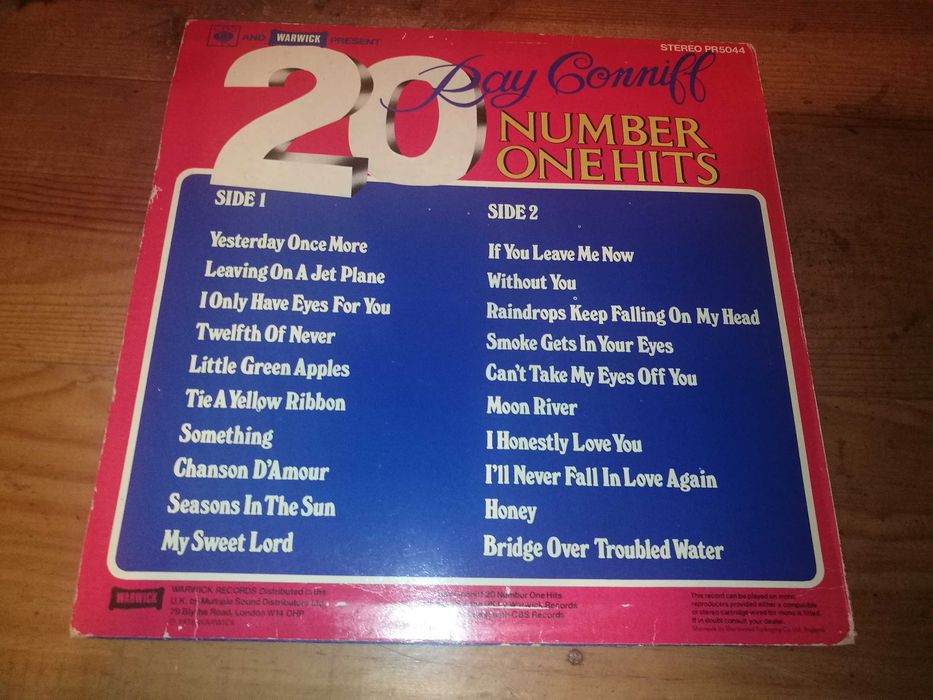 RAY CONNIFF - 20 Number On Hits LP