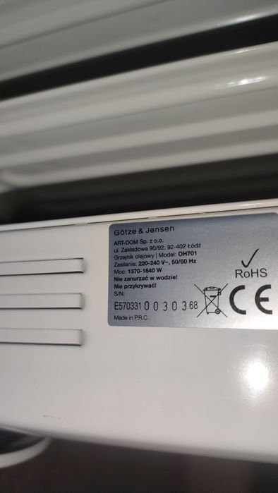 Grzejnik olejowy 1500W