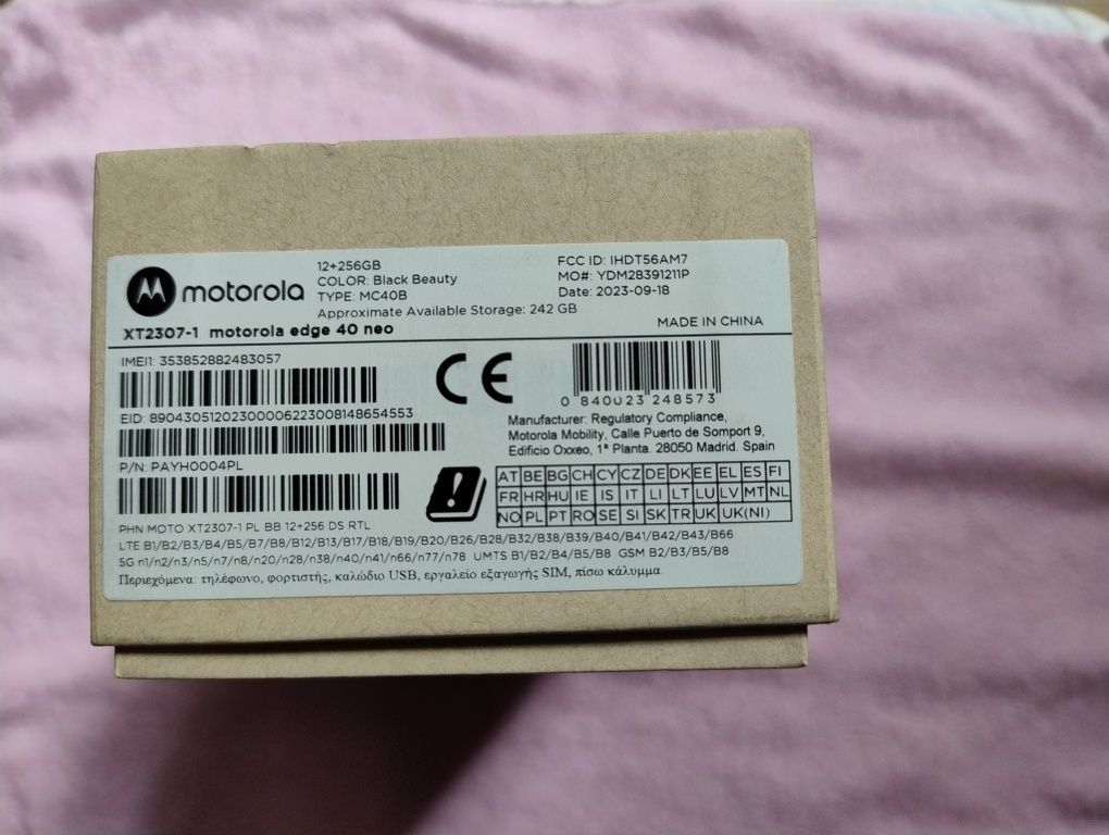 Motorola edge 40 neo 12/256 na gwarancji