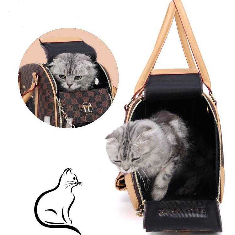 Сумка переноска для животных в стиле Louis Vuitton для кошек и собак