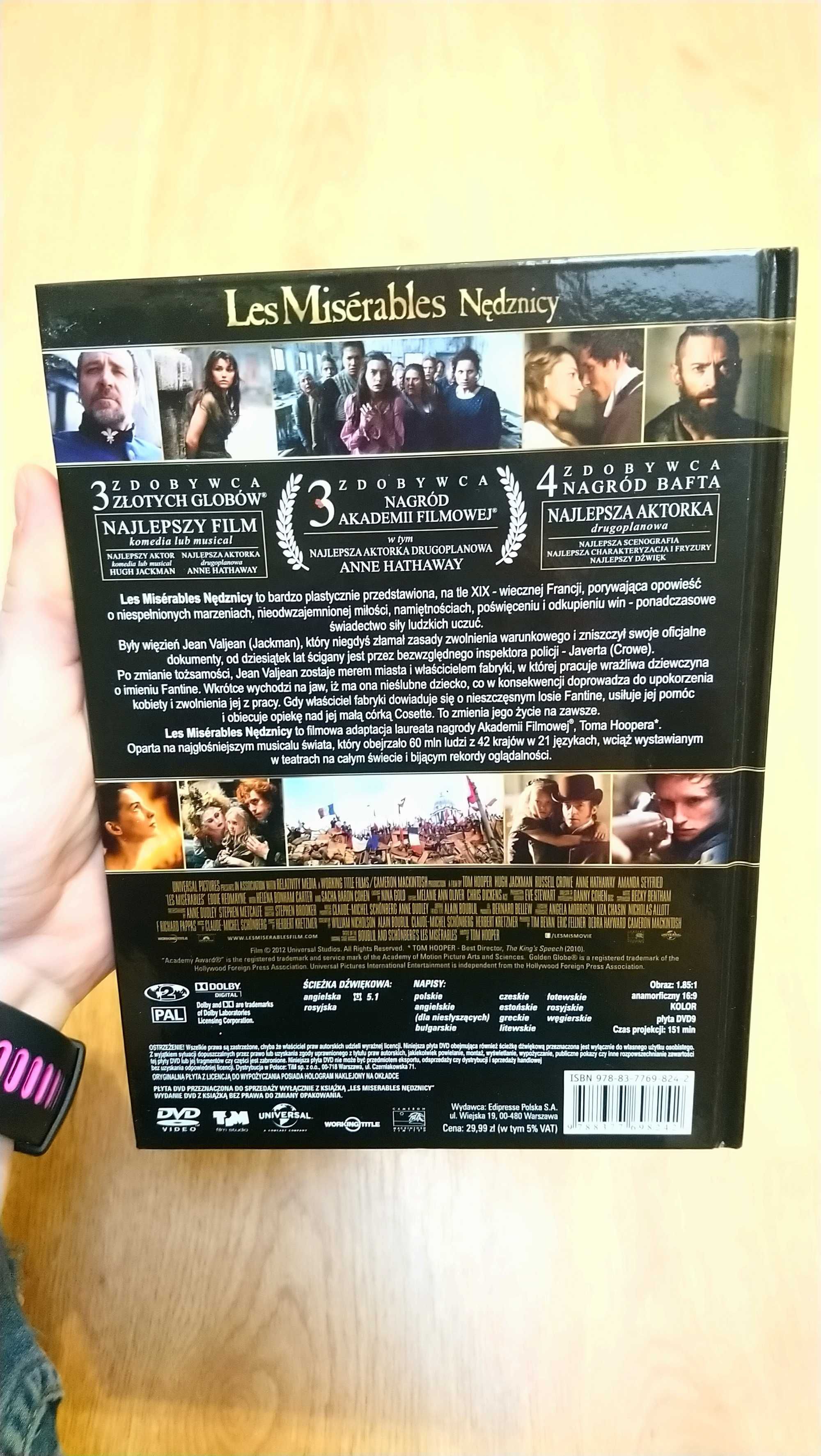 Film musical Nędznicy Les Miserables Victor Hugo DVD +książka