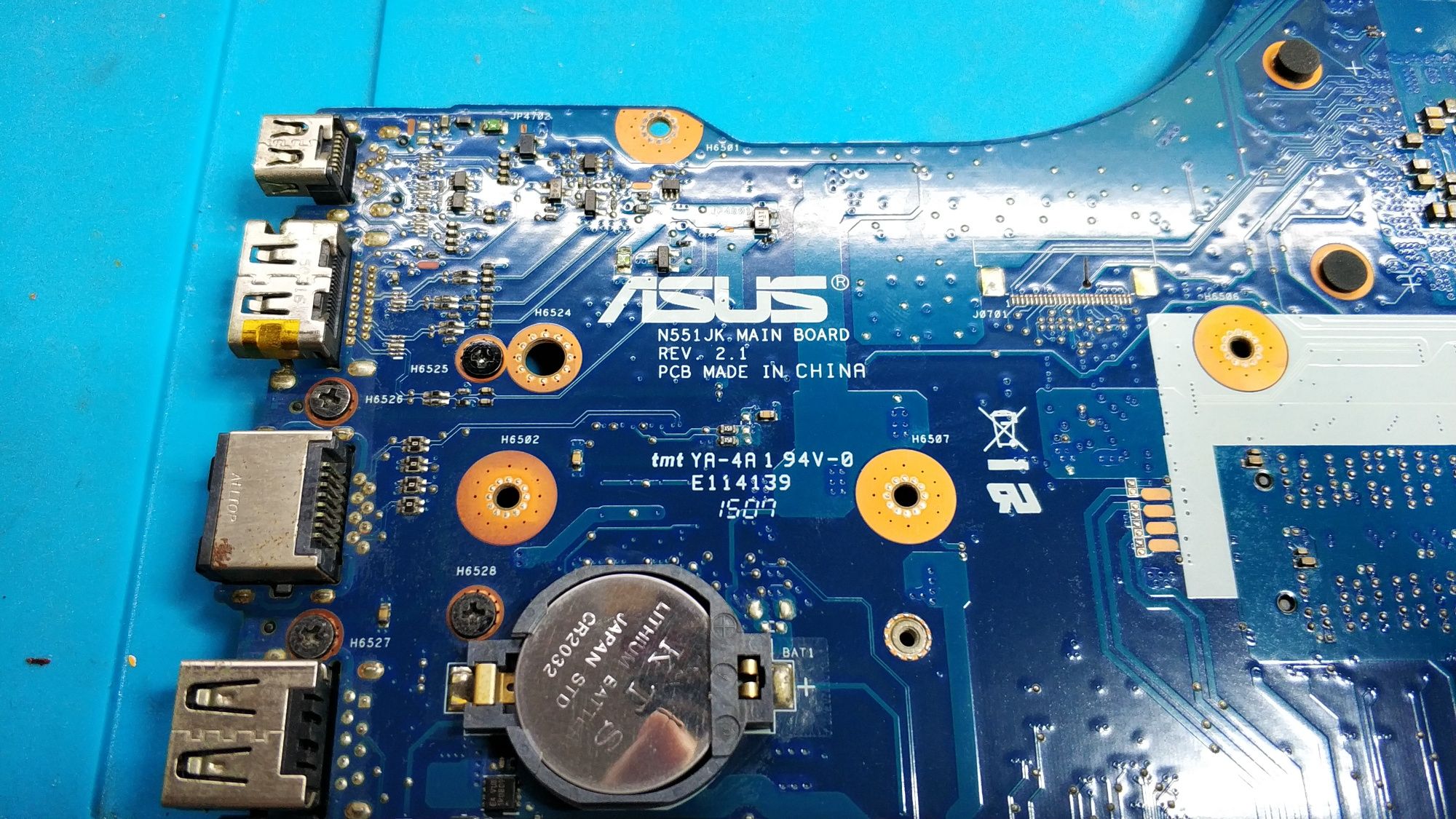 Motherboard Asus N551bj testada a funcionar