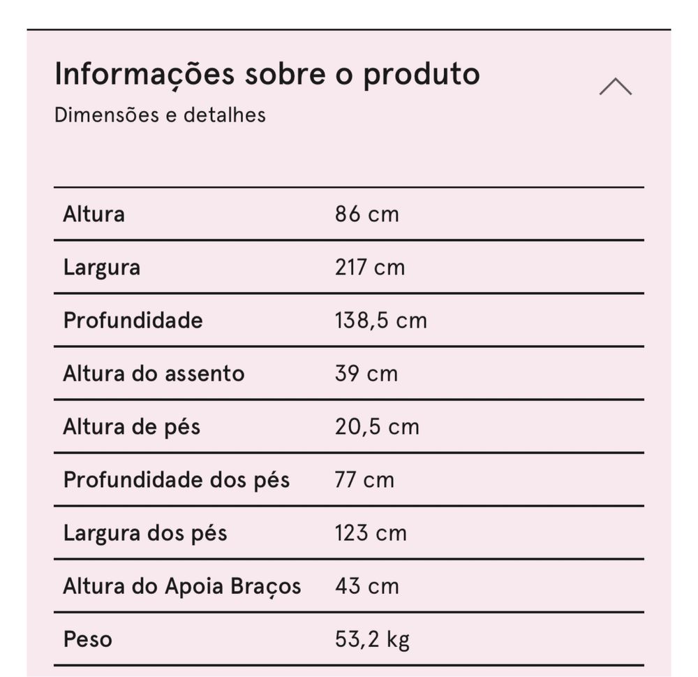 Sofá-cama Chaise Longue de 4 Lugares em Tecido Cupal