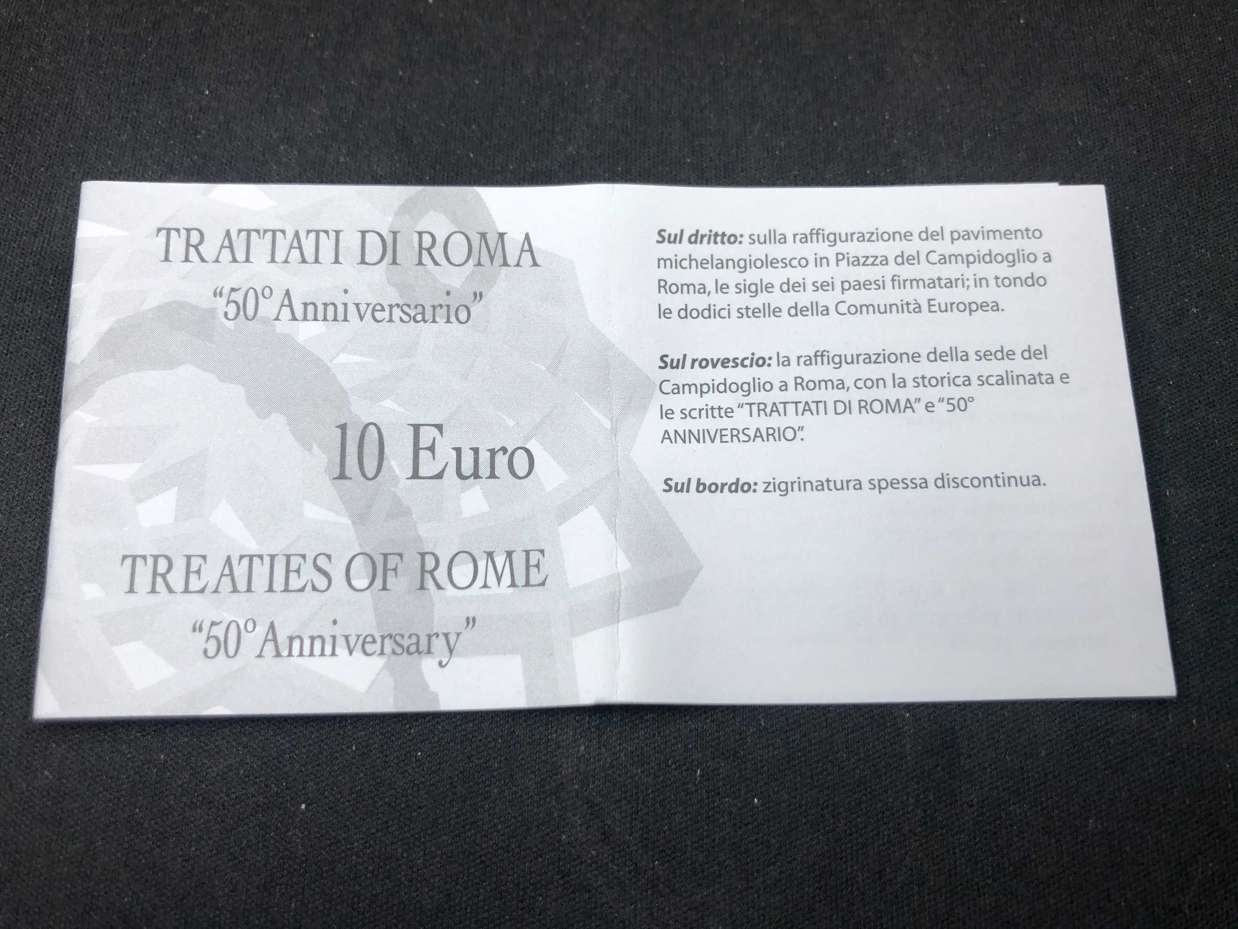 Itália 2007 - Estojo Prata Proof 10€ -50º Aniversário- Tratado de Roma
