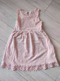 Koronkowa sukienka hm 122/128 różowy barbie