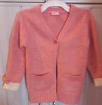 Nowe sliczne rozowe sweterki/ kardigany dziewczece 98 (do 110)