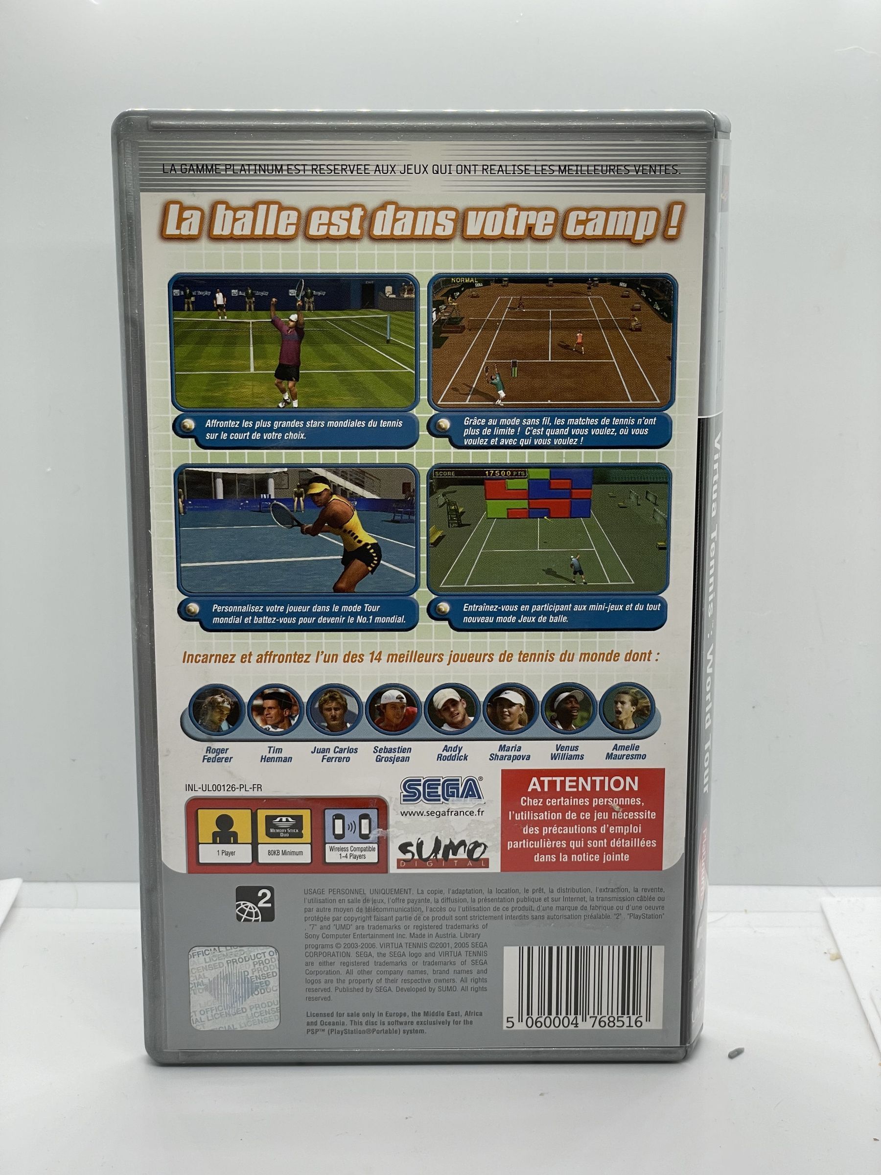 Virtua Tennis World Tour PSP PlayStation Po Angielsku