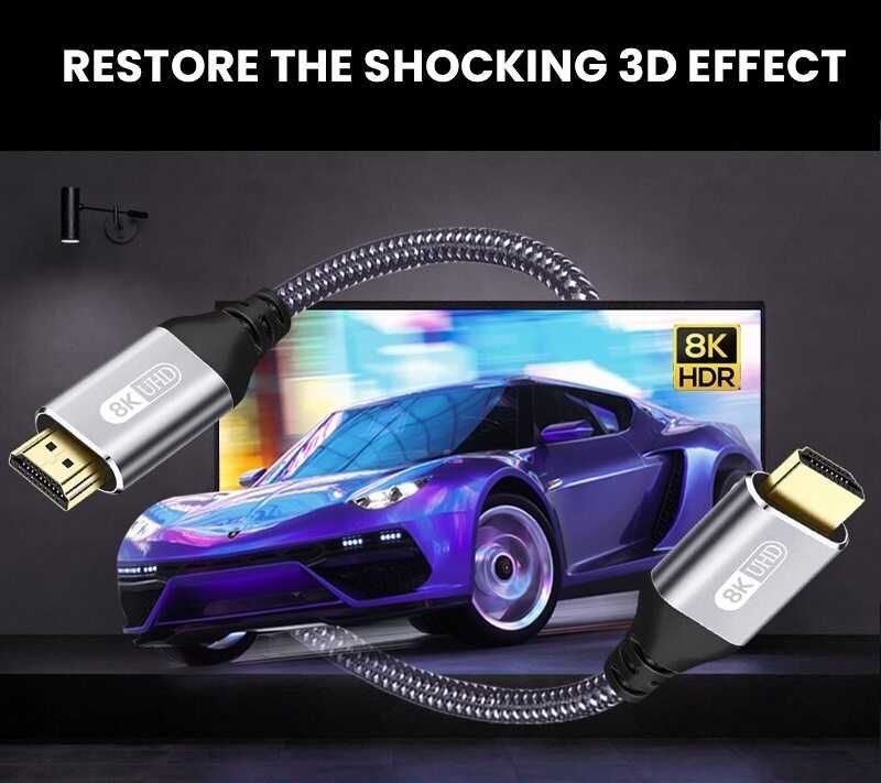 Кабель HDMI v2.1 8K 1/2/3 метра Grey Ultra High Speed HDR