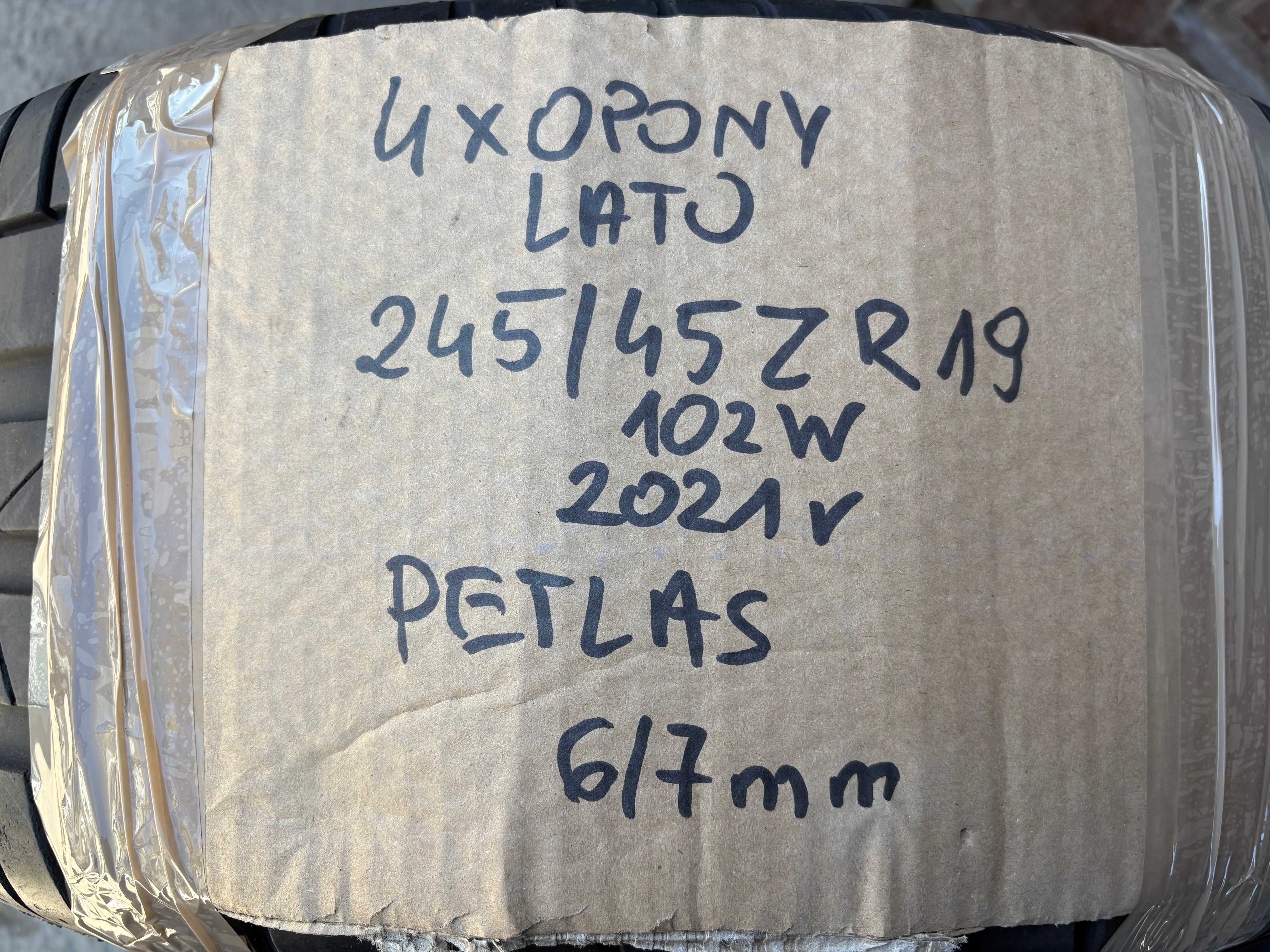4x opony LATO 245/45R19 102W PETLAS 2021r 7mm