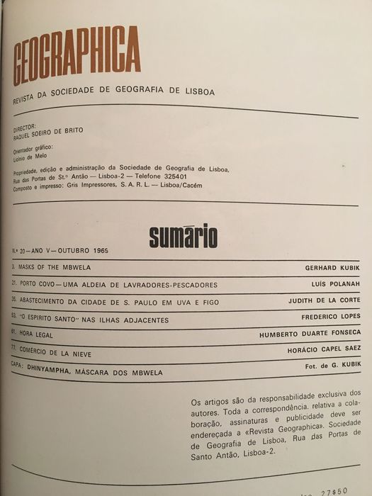 Geographica (Angola-Moçambique-Almeirim-Porto Covo-Açores)