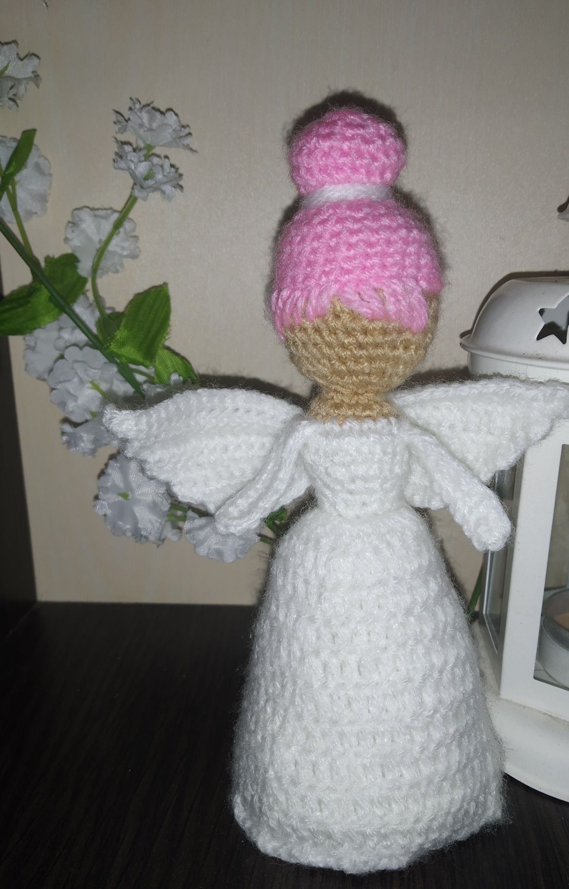 Ангелочек ангелик гачкований декор новорічний  статуетка подарок ручна