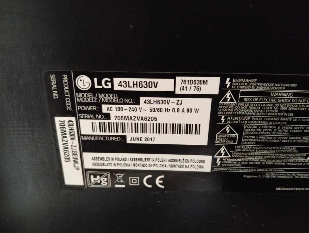 TV. Smart LG 43"