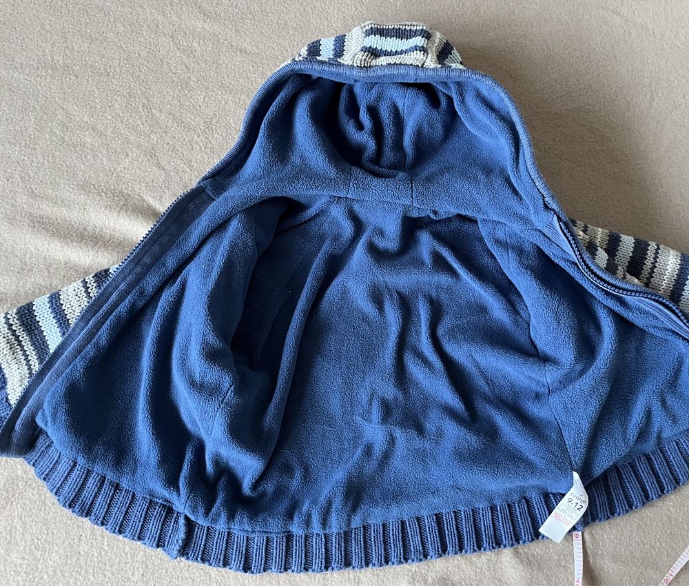 Kurtka gruby sweter z polarem George 74 80 Tygrysek
