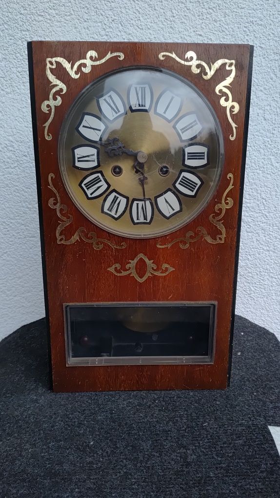 Zegar ścienny vintage PRL Predom Metron Z-241 retro drewniany