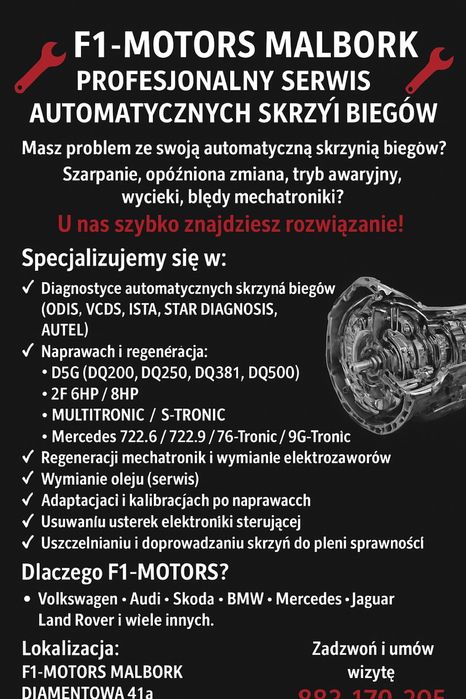 Serwis Automatycznych Skrzyń Biegów Malbork