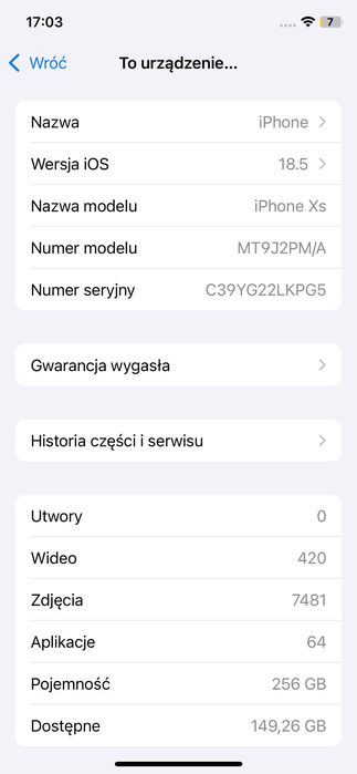 iPhone xs 256gb uszkodzony
