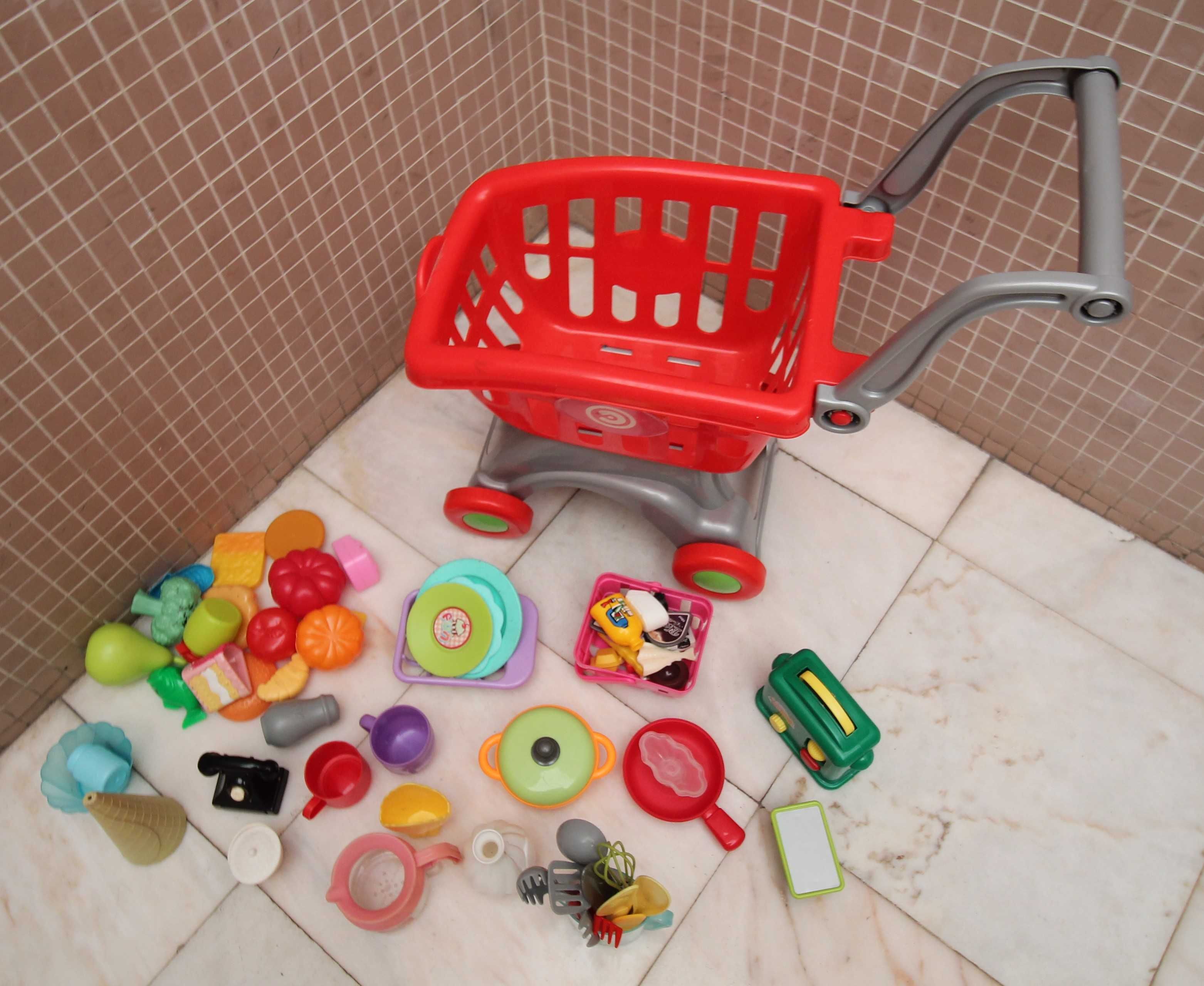 Carrinho supermercado das Compras de Brincar Com  Acessórios