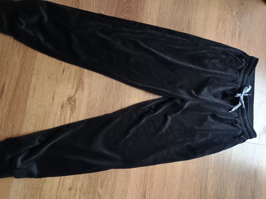 Dresowe spodnie welurowe damskie rozmiar S