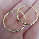 Złote kolczyki 585 14k koła kółka 23mm szarnir