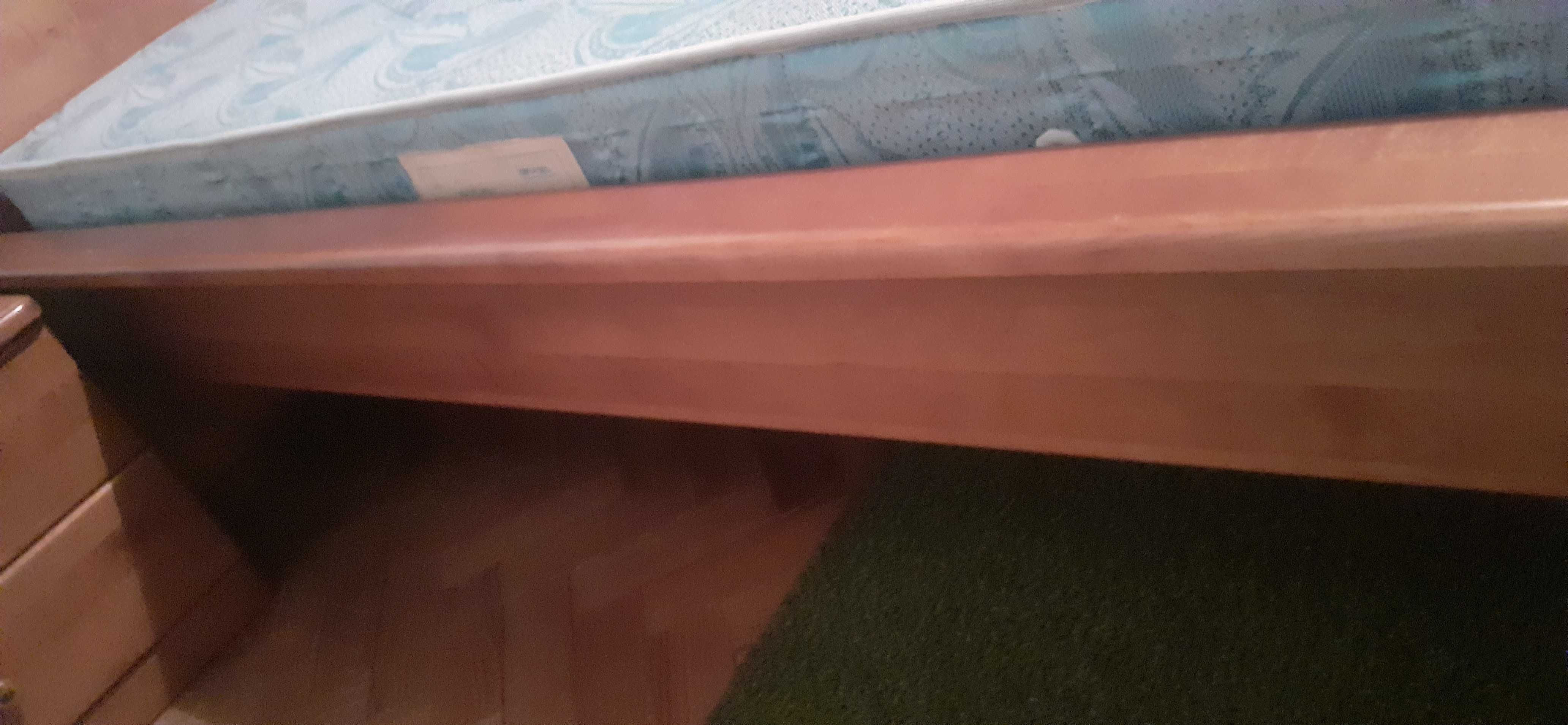 Cama de casal + 2 mesinhas de cabeceira, madeira de cerejeira maciça