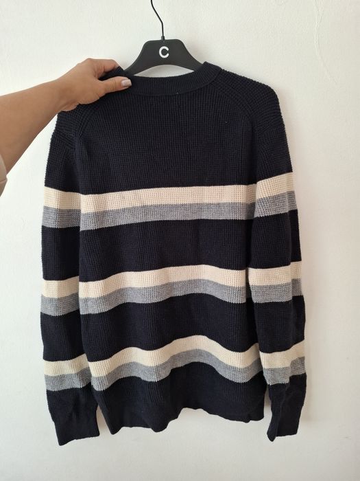 Sweter Męski Paski COS Wełna 55 % L
