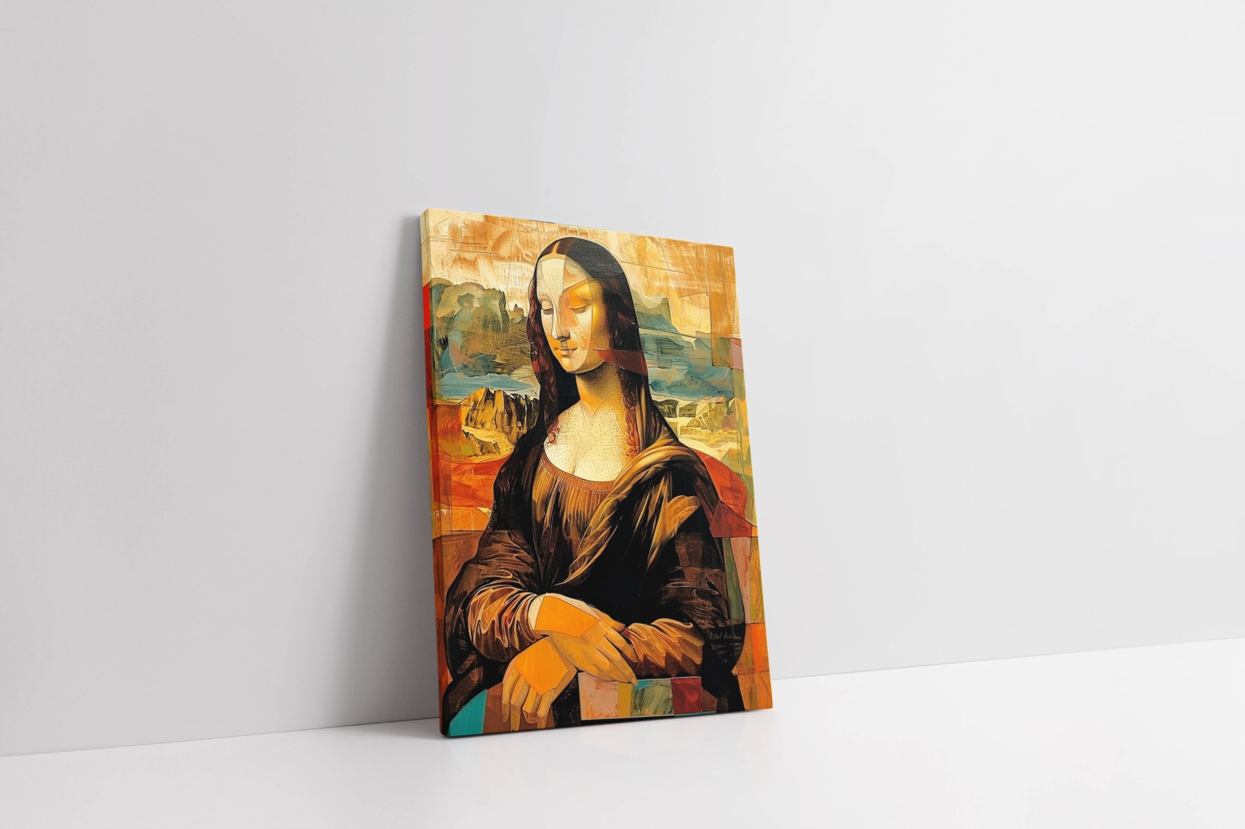 Obraz na płótnie Mona Lisa w Stylu Picassa do domu pokoju salonu 60x80