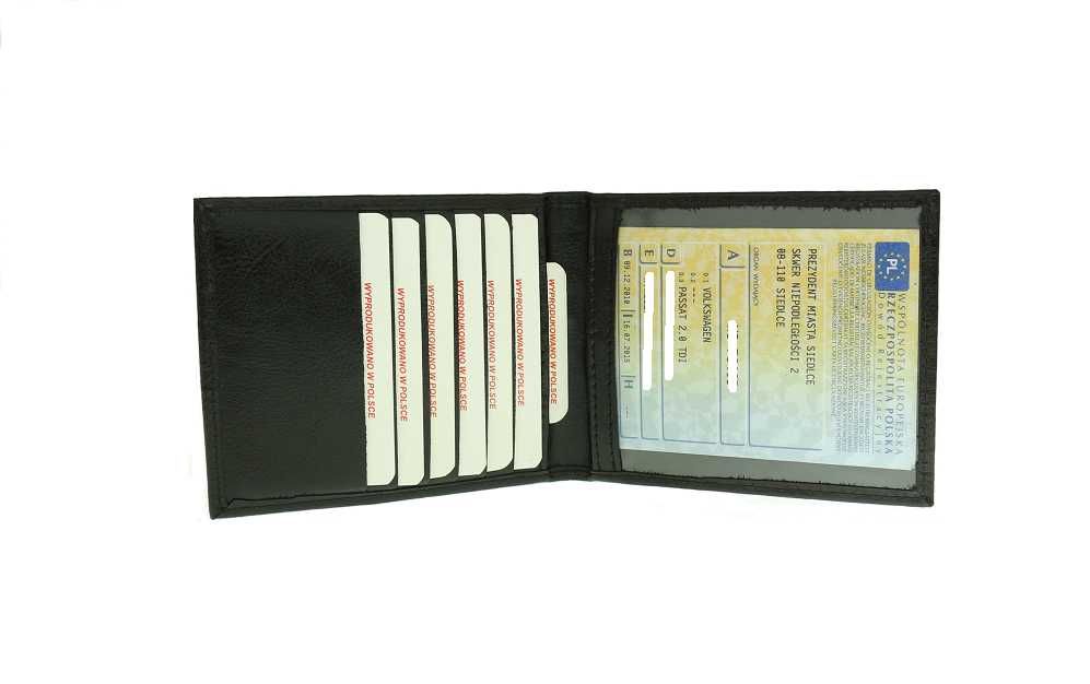 Okładka etui na dowód rejestracyjny dokumenty ID skóra 100% zieleń