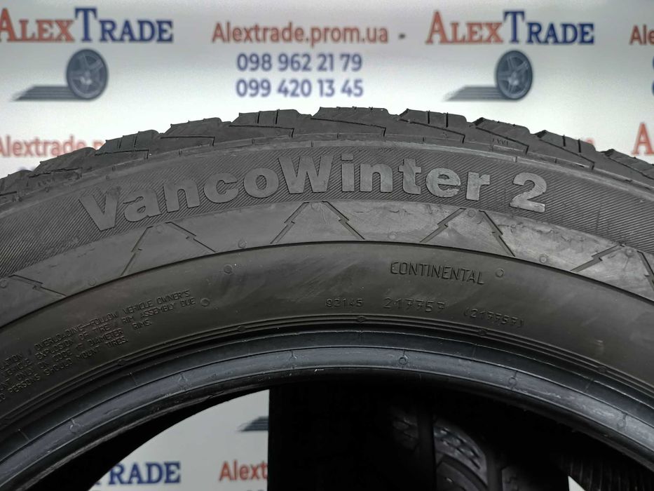 2 шт. 225/55 R17C цешка Continental VancoWinter 2 зимові шини б/у 7 мм