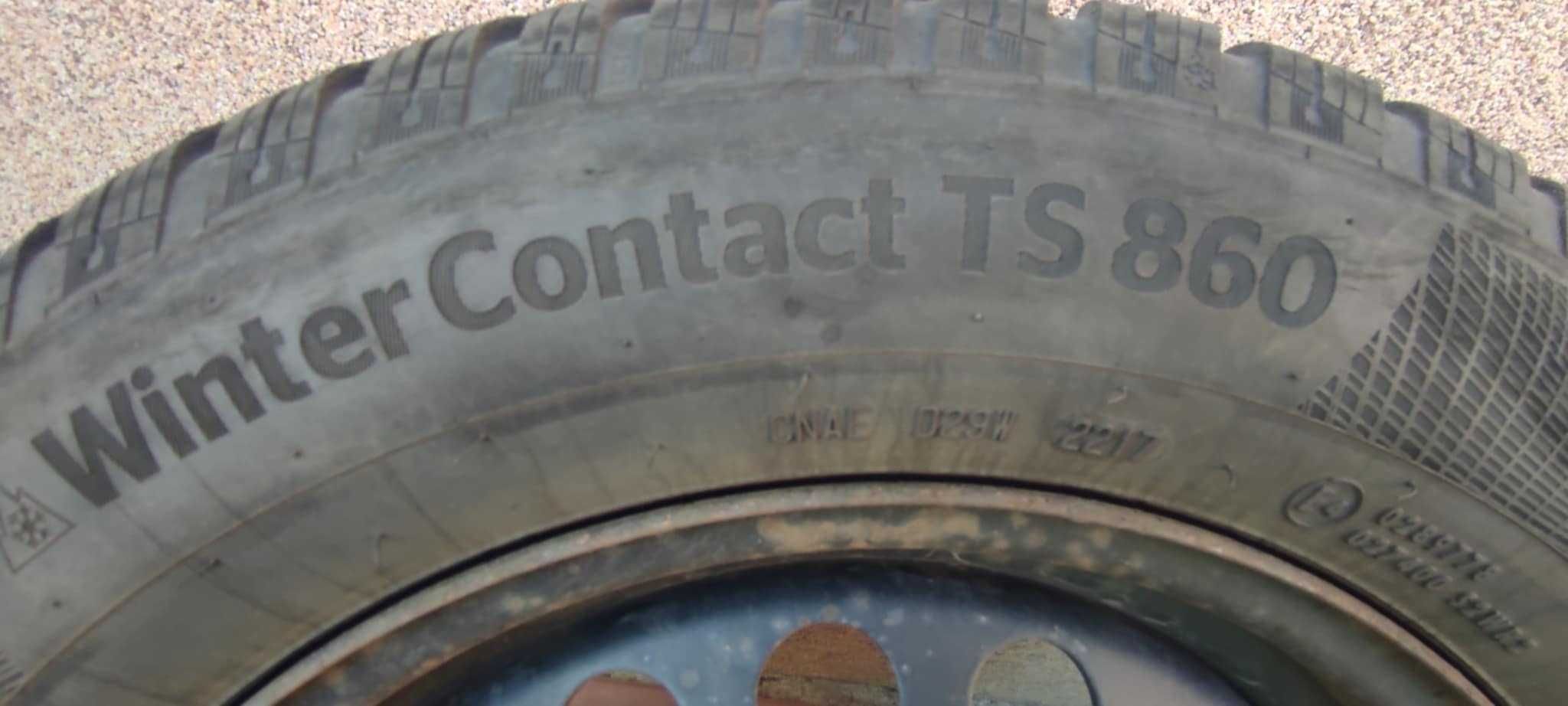 Opony zimowe 195/65 R15 Continental TS 860 + felgi VW