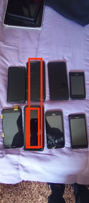 6 telemóveis para peças