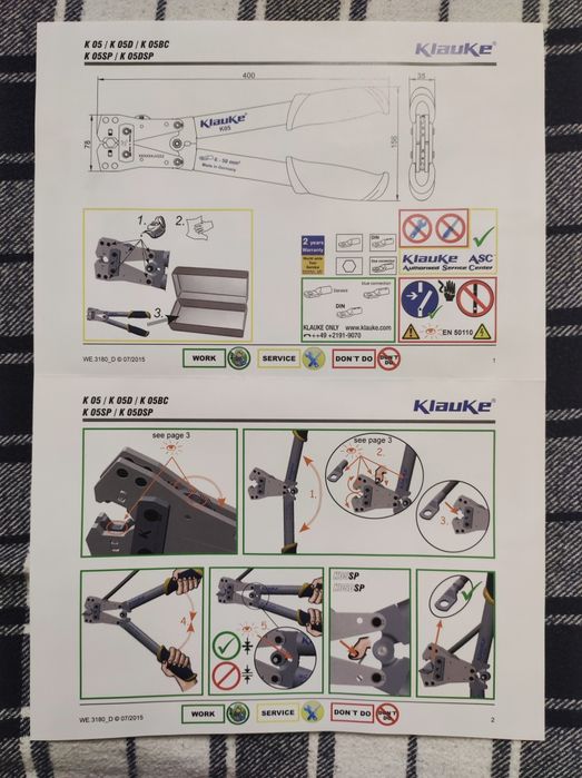 Пресс- клещи KLAUKE K05 с металлическим кейсом Klauke   (6-50 мм2)
