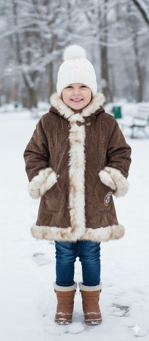 Пальто зимове на дівчинку 4-5 років