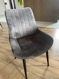 Krzeslo, tapicerowane Szare, Loft, czarne nogi