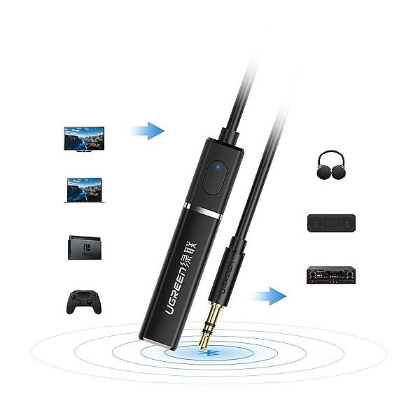 Ugreen transmiter Bluetooth 5.0 bezprzewodowy adapter audio 3,5 mm min