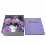 Mydlany Flower Box_Lawendowe Kwiaty Róże_Prezent