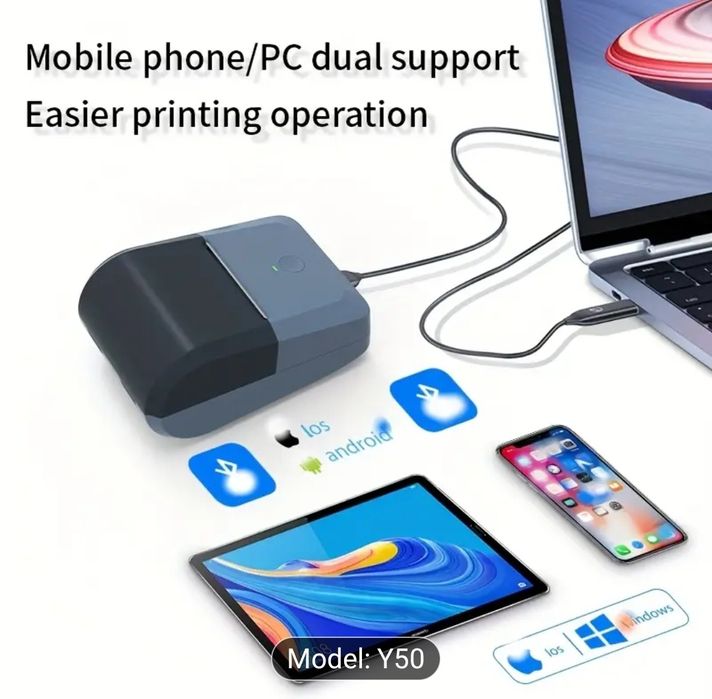 Принтер етикеток 10-80мм Bluetooth/USB. Друк на етикетках всіх вир-ків