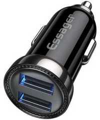 Автомобильное зарядное устройство Essager 2.4A Dual USB 12W Black