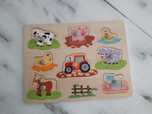 Układanki drewniane z uchwytami puzzle + puzzle Maxi Kicia Kocia