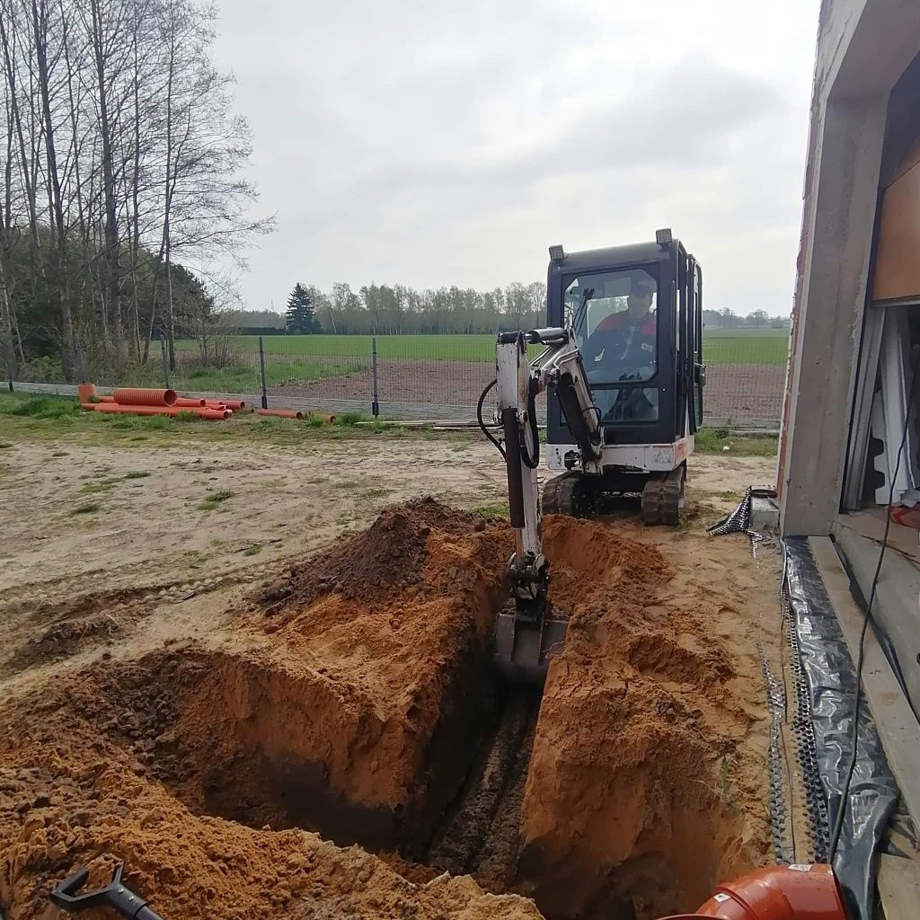 Usługi koparką, ładowarka, minikoparka, koparko-ladowarka, transport