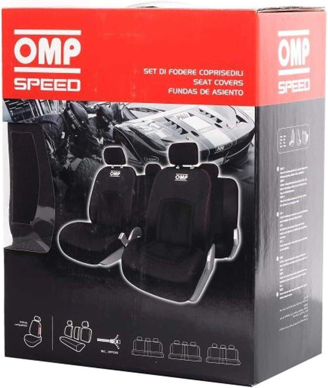 Omp Speed OMP1033PVCBK, Pokrowce na Siedzenia Samochodowe, Czarne