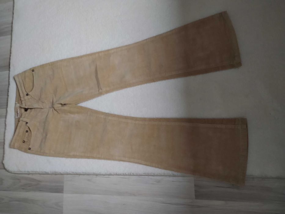 Spodnie damskie długie sztruksowe, rozmiar S