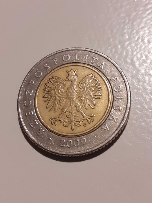 Moneta 5zł 2009 destrukt defekt menniczy