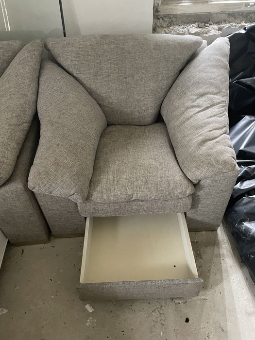 Kanapa/łóżko z dwoma fotelami