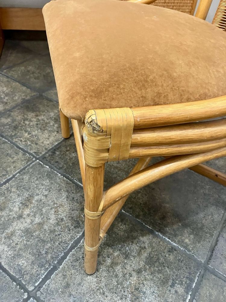 Biurko i krzeslo ratanowe drewno tekowe