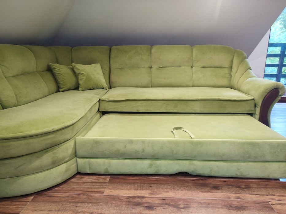 Komplet wypoczynkowy, rogówka z funkcją spania plus dwa fotele