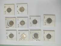 Moedas em prata 2,50 centavos diversas
